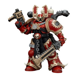 JOYTOY <span class=keywords><strong>Warhammer</strong></span> <span class=keywords><strong>40K</strong></span> World Eaters Khorne Berzerker 6 Figurine d'action à l'échelle 1/18 (4,96 pouces) Modèle de collection Mecha - Product Image 1