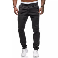 Nouveau style d'été – Pantalon décontracté homme coupe slim taille mi-haute droit en polyester/coton anti-boulochage – Vente en gros