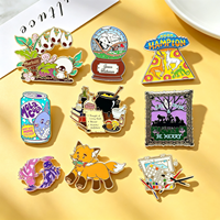 Fabricant de badges en alliage de zinc avec émail doux, personnage de dessin animé mignon, forme personnalisée pour l'art et la collection