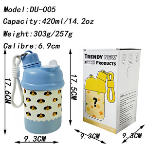 Dudu Insulated Water Bottle 420ml Dual Drink Portable With Strap For School Office Student Adult - Product Image 5
