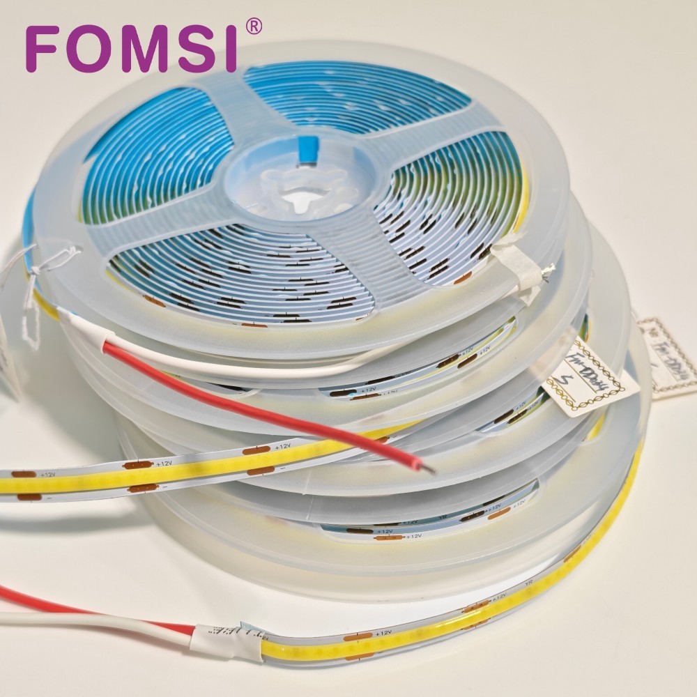FOMSI COB Led Strip Light 12V 252leds/meter 8mm Wide 2 Years Warranty Flexible Light Cob Led Strip Indoor Decorative Lighting