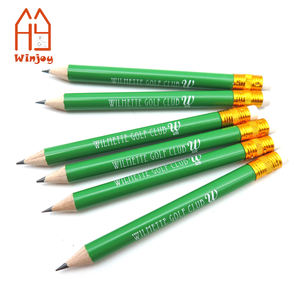 Aangepaste 2-kleuren logo bedrukking compacte potloden, ideaal voor schrijven, tekenen en knutselprojecten onderweg, houten potlood - Product Image 3