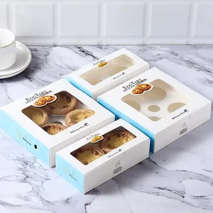 Luxury Custom Wedding Birthday Party Sweet Dessert Packaging Gift Box Cheese Round Egg Tart Cake Boxes