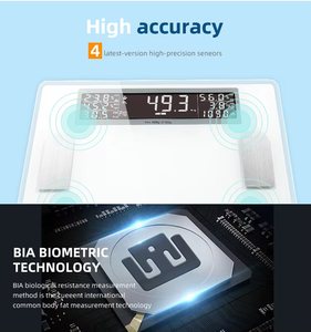 Bilancia Intelligente con Grande Schermo LCD, Precisione 0.1g, Vetro Temperato, OEM/ODM per Misurazione <span class=keywords><strong>di</strong></span> <span class=keywords><strong>Massa</strong></span> Muscolare e Idrica - Product Image 4