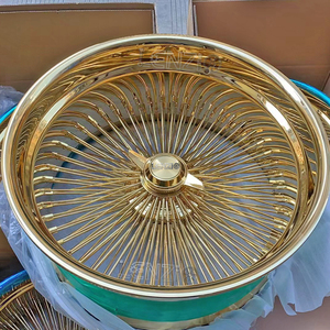 Forged aluminum alloy 22inch multi <b>spoke</b> <b>wheel</b> gold <b>spoke</b> wire <b>wheels</b> - Product Image 1