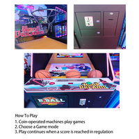 Machine de tir au basket électronique d'arcade à monnayeur pour intérieur, en métal et acrylique, garantie 12 mois, version anglaise, vente en gros