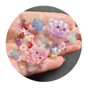 Cuentas <span class=keywords><strong>de</strong></span> Resina Plástica para Manualidades, Estilo Dibujos Animados, con Forma <span class=keywords><strong>de</strong></span> Concha Marina y Cristal, para Rellenar Slime, Estilo Kawaii, 1 Bolsa - Product Image 6