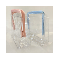 Trousse de maquillage en PVC transparente givrée imperméable à l'eau imprimée avec fermeture à glissière sac cosmétique à la mode à motif de dessin animé