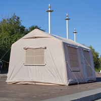 Tente gonflable de 12 m², 3 portes avec séparateur de pièce, tente de camping Oxford, vue panoramique, installation rapide