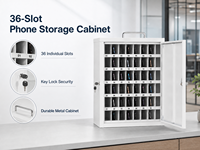 Armoire de rangement pour téléphones portables à 36 emplacements, verrouillable, avec clé, organisateur de téléphones portable en métal pour l'école, le bureau, l'usine