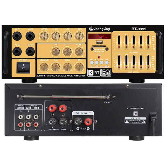 Cross-border Explosions High-power Power Amplifier 12V/220V for U Disk Card FM Tuning Lossless Decoding 2-channel