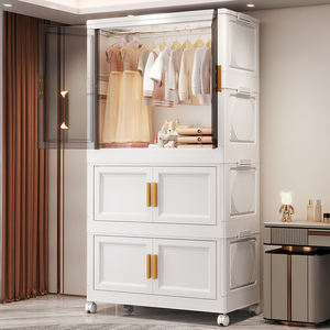 Organizer Pieghevole Salvaspazio All'Ingrosso, Armadio Portatile di Grandi Dimensioni in Plastica a Doppia Anta, Stile Moderno e Lussuoso - Product Image 5