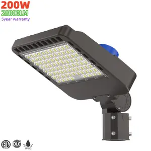 5years warranty 140LM/W led shoe box light 200w outdoor ip66 street light with photocell sensor day off night on led area light