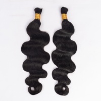 Harga grosir kualitas tinggi gelombang tubuh rambut manusia massal tanpa pakan jumlah besar 12A Indian Virgin rambut massal untuk kepang