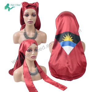 Vente en gros de cheveux tressés longs de luxe avec logo jamaïcain personnalisé Bonnets en satin pour dormir et bandelettes pour cheveux en satin de <span class=keywords><strong>soie</strong></span> - Product Image 2