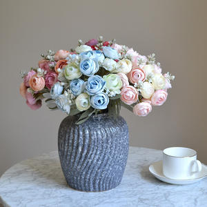 China Wholesale Mini 18 Heads Realistic <b>Silk</b> Artificial Ranunculus <b>Flower</b> Bouquet for Home Wedding Table Centerpiece - Product Image 5