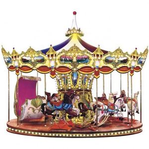 Armor <b>Carousel</b> Kids Merry Go Round Amusement Park Double Decker 38 Seats for Sale - Product Image 2