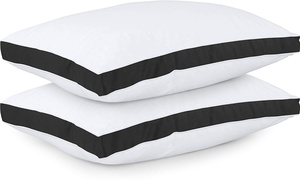 Qualité supérieure <span class=keywords><strong>2</strong></span> Pack Blanc Peluche 100% Polyester Lit Gousset Oreillers - Product Image 2