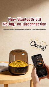 Haut-parleur Bluetooth transparent en verre cristal tendance avec son 360° °   Boîte de musique portable avec lumières RGB colorées pour une utilisation à la maison et en extérieur. - Product Image 4