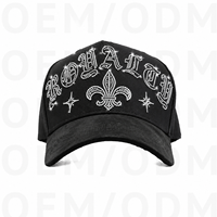 Casquette streetwear en coton doux avec logo personnalisé brodé, motif floral couronne de roses, pour uniformes d'équipe, vente en gros