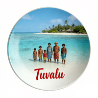 Assiette en céramique ronde à thème créatif Kiribati, Tuvalu, Samoa, Îles Fidji, Tonga, Nouvelle-Calédonie, design personnalisé