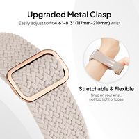 Bracelet de montre en nylon tressé réglable, sangle élastique tissée avec boucle en métal pour Apple Watch