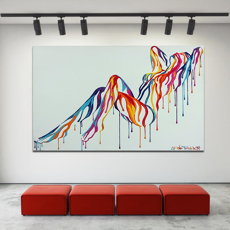 ポップアート カラフルな抽象画 セクシーな女性ヌード キャンバス絵画