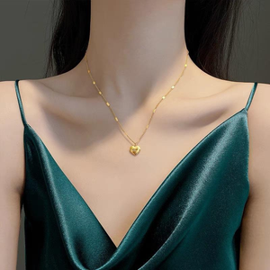 Collana da Donna a <span class=keywords><strong>Cuore</strong></span> in <span class=keywords><strong>Acciaio</strong></span> Inossidabile Placcato Oro, Inossidabile, con Ciondolo a <span class=keywords><strong>Cuore</strong></span>, Gioielli di Tendenza 2026 - Product Image 5