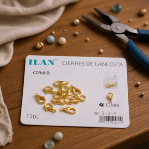 Chiusure a Moschettone Ilan 12mm Oro 12 Pezzi Componenti per Gioielli - Product Image 2
