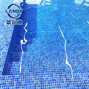Installation de revêtement de piscine en vinyle sur marches Mosaïque de revêtement de piscine en pvc pour piscine hors sol