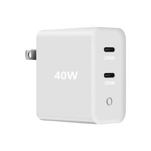 Us19 enchufe de pared 40W 2 <span class=keywords><strong>tipo</strong></span> Usb <span class=keywords><strong>C</strong></span> teléfono móvil GaN <span class=keywords><strong>cabeza</strong></span> Pd40w EE. UU. adaptador de corriente <span class=keywords><strong>cargador</strong></span> Usb-<span class=keywords><strong>c</strong></span> Pd carga rápida 20W para iPhone 16 17 - Product Image 2