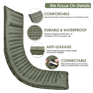 E-RIKE Tapis de <span class=keywords><strong>camping</strong></span> extérieur ultraléger imperméable toutes saisons TPU 12 cm Matelas de couchage gonflable à pression manuelle avec pompe intégrée - Product Image 3