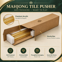 Bâton de poussée de luxe pour accessoires de Mahjong, design en rotin doré, pour jeu américain 4 joueurs, 20 pouces, en acrylique