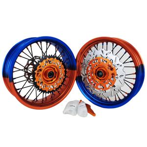 Juego de Ruedas <span class=keywords><strong>Supermotard</strong></span> de 16 y 17 Pulgadas para KTM EXC SXF SX85 TC <span class=keywords><strong>85</strong></span>, Rines Supermoto de Aleación de Aluminio 7075 para Motocicleta - Product Image 2