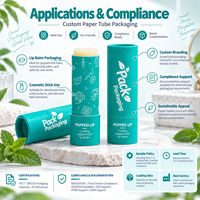 Tube en papier personnalisé sans taille fixe, écologique, certifié FSC BRCGS, boîte cylindrique pour baume à lèvres, déodorant stick, parfum solide