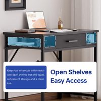 Bureau d'ordinateur compact de 32 pouces avec tiroirs pour chambre à coucher et petits espaces