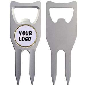 Herramienta de golf 6 en 1 con abridor de botellas y marcador de bola, herramienta metálica para reparar divots, bajo MOQ - Product Image 2