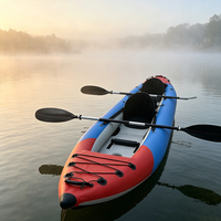 Kayak gonflable 2 places résistant à l'usure, canoë pliable avec garantie d'un an pour les aventures de dérive sur lac et rivière