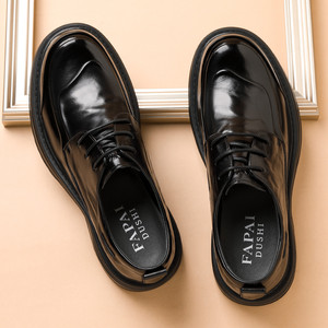 Chaussures habillées en cuir pour hommes Fapai Dushi, noires, à lacets, style Oxford, pour le bureau, toutes saisons - Product Image 1