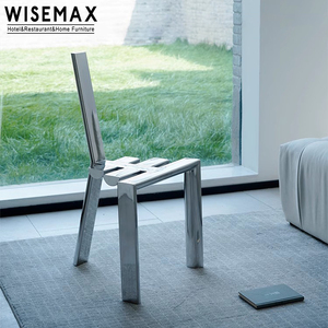 WISEMAX FURNITURE Mobilier design élégant <span class=keywords><strong>art</strong></span> déco fauteuil salon événementiel <span class=keywords><strong>chaise</strong></span> de salle à manger d'appoint en acier inoxydable - Product Image 4