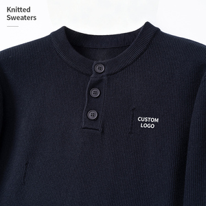 Suéteres de Punto para Hombre de Alta Calidad, con Logotipo Personalizado OEM, Cierre de Botones, Estilo Casual Otoñal, Manga Larga - Product Image 1
