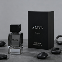 Flacon de parfum carré en verre noir de luxe en gros, 30 ml, 50 ml, 100 ml, rechargeable, flacon de parfum vide unique avec emballage