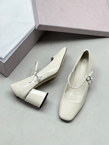 Zapatos de Vestir Jimmy para Mujer, con Punta Cuadrada, Estilo Mary Jane, Correa con Hebilla, Detalle de Perlas, Tacón Grueso y Cómodo - Product Image 5