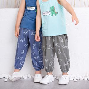 <span class=keywords><strong>Pantalon</strong></span> d'été décontracté pour enfants, imprimé dinosaure, anti-moustiques, en soie glacée, coton et <span class=keywords><strong>lin</strong></span>, fin, pour garçons et filles - Product Image 2