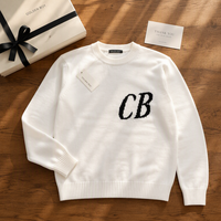 Sweat à capuche pour homme 100% coton, style streetwear, Cole Buxton CB, tricot jacquard, impression en relief, lettres minimalistes, sweat à capuche pour homme