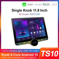 Autoradio TS18 Android avec écran tactile compatible Bluetooth, lecteur DVD de voiture, Carplay, DSP 11.5, multimédia Diamond 2k, autoradio Android