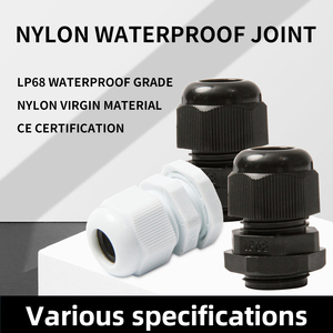 IP68 đen trắng PG7/<span class=keywords><strong>PG9</strong></span>/PG11 nối nhựa không thấm nước tuyến cáp khóa hạt máy giặt chủ đề có thể điều chỉnh khớp nối cao/thấp - Product Image 4