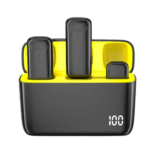 Micrófono inalámbrico Lavalier recargable portátil Grabación de audio/video Comunicación por cable Compatible Teléfono <span class=keywords><strong>PC</strong></span> Estuche de carga - Product Image 3