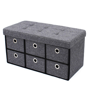 Di fabbrica Su Misura pieghevole mobili per la casa pieghevole di tela sgabello sedile tessuto di stoccaggio pouf banco divano insieme con cassetti - Product Image 1