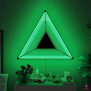 Appliques murales LED RGB colorées, illusion visuelle, tunnel lumineux, éclairage LED sensoriel pour la décoration de fête, effet 3D, miroir décoratif - Product Image 2